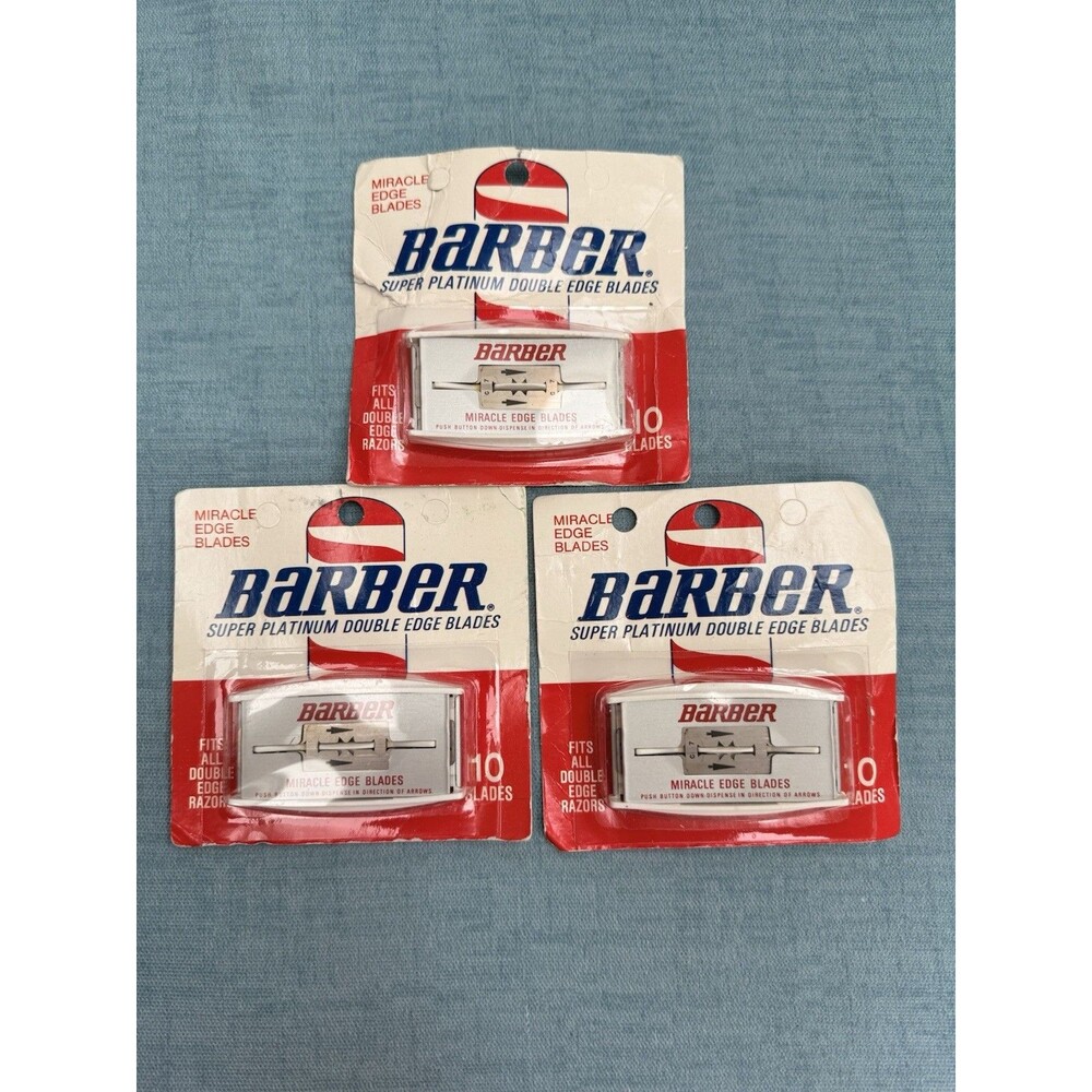 Vintage NOS Barber Double Edge Super Platinum Razor Blades Miracle New